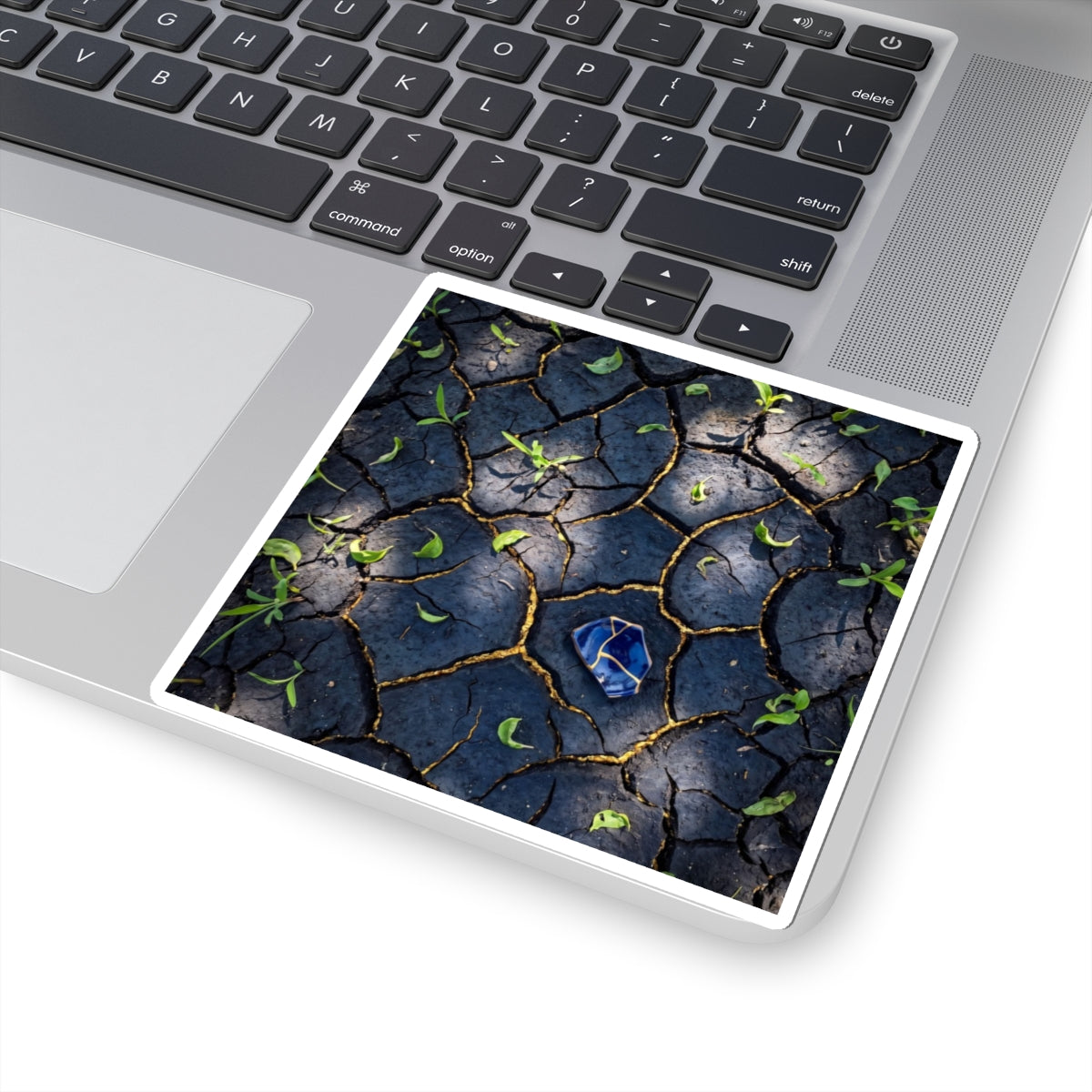 Dappled Cracked Earth Sticker - Dark Japandi Datsuzoku Art Print