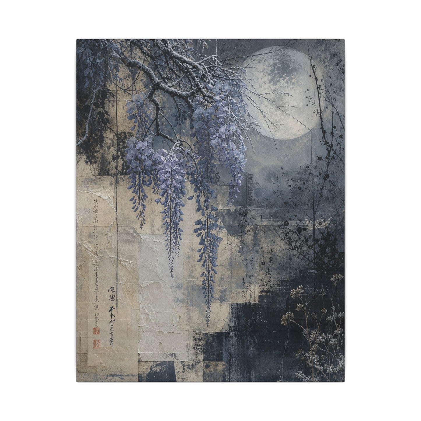 Winter Wisteria Texture Canvas Art | Elegant Decor