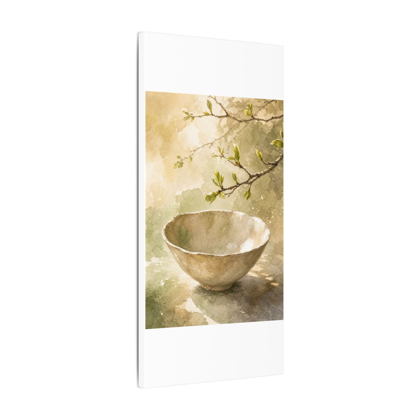 Warm Ceramic Bowl Canvas Art - Watercolor Japandi