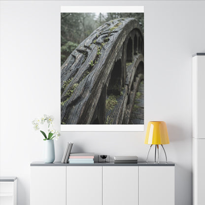 Overcast Wooden Bridge Canvas Art - Japandi Kanso