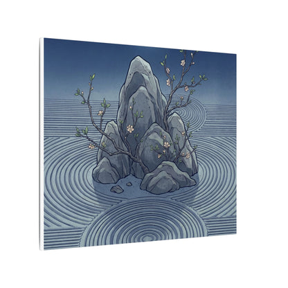 Spring Rock Garden Ukiyo E Inspired Canvas Art | Tranquil Decor