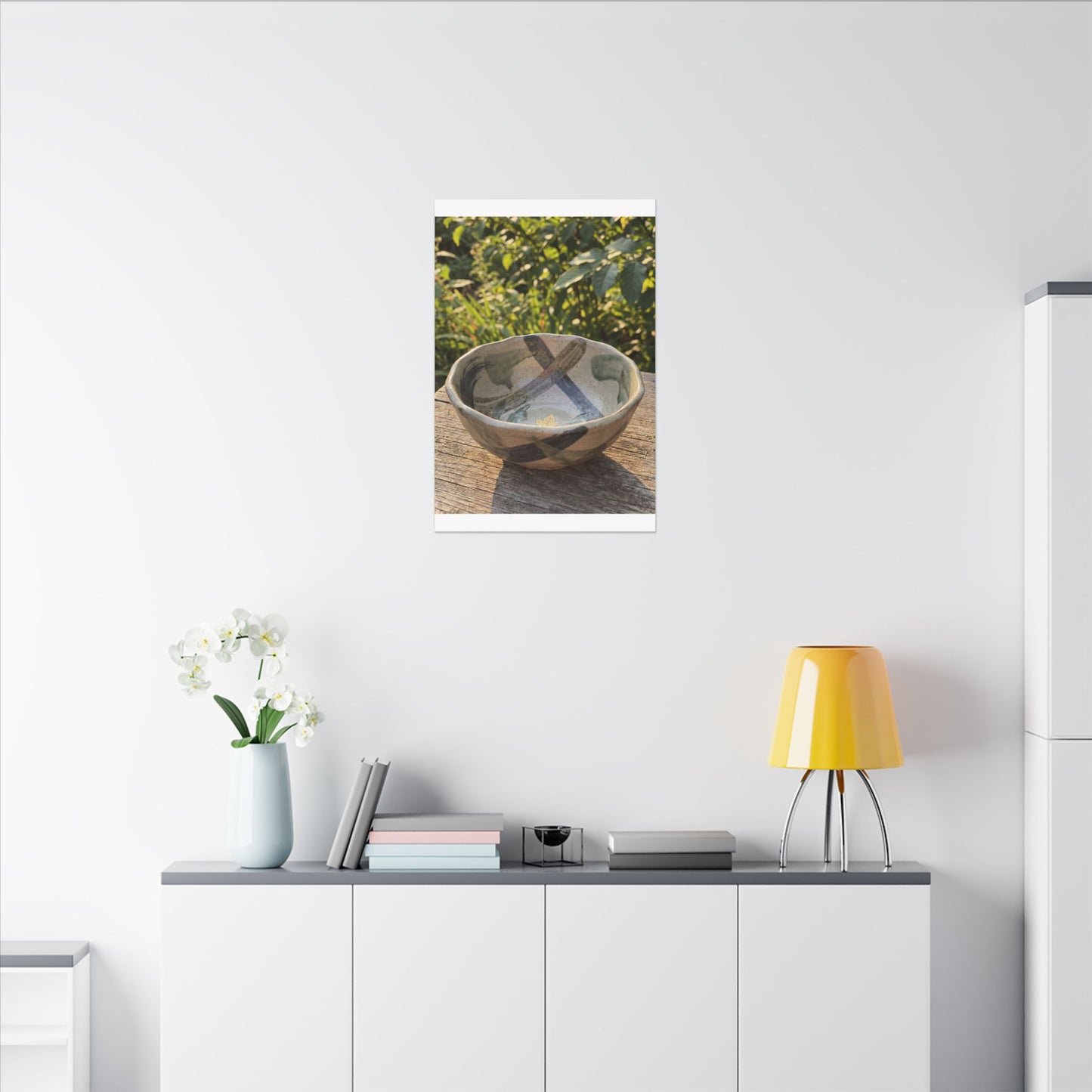 Earthy Ceramic Bowl Canvas Art - Japanese Pattern Japandi