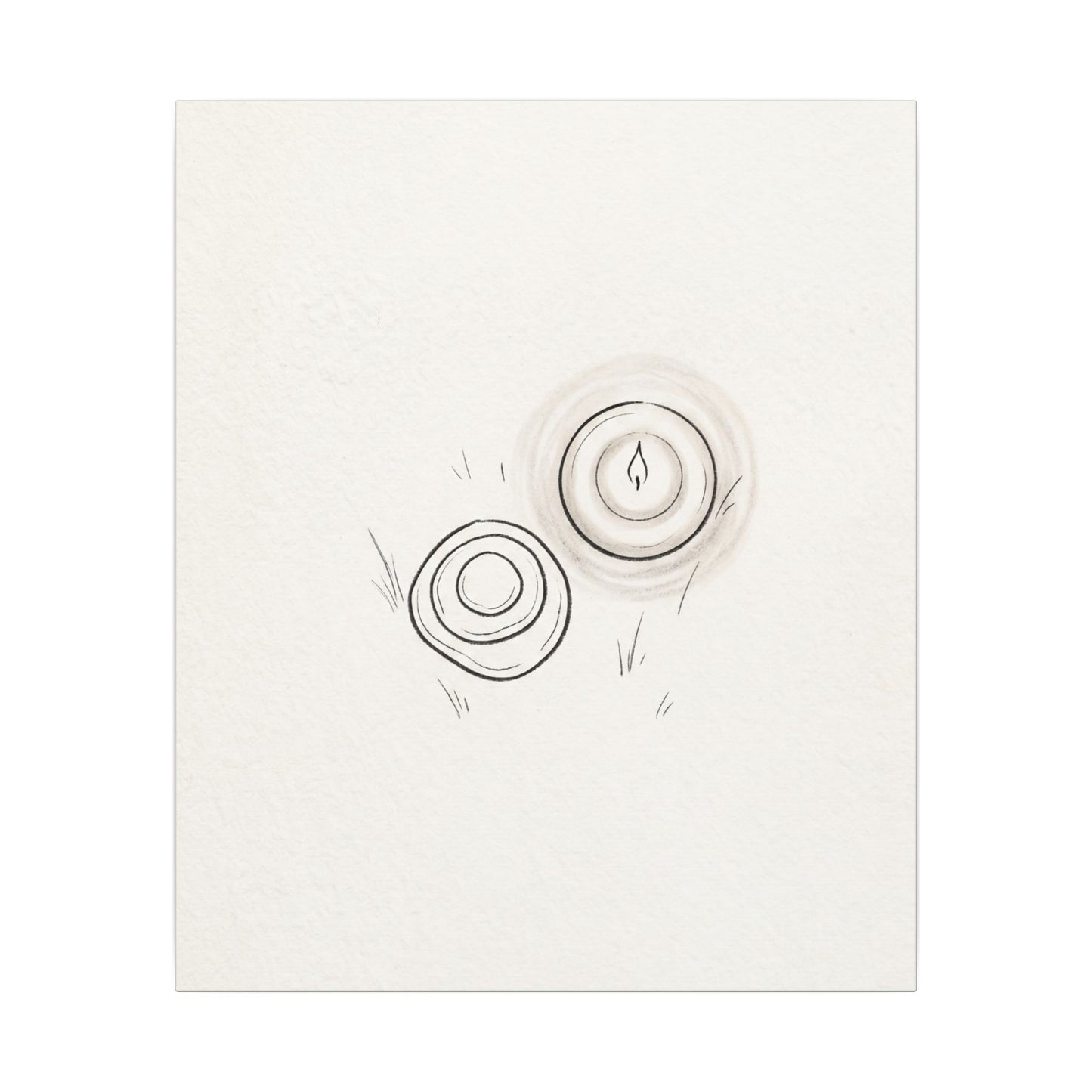 River Stones Canvas Art | Winter Japandi Minimal Line Art