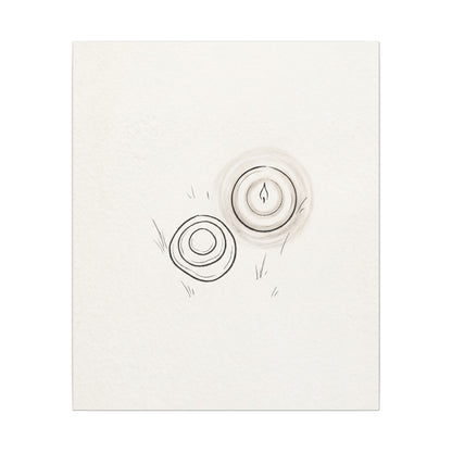 River Stones Canvas Art | Winter Japandi Minimal Line Art