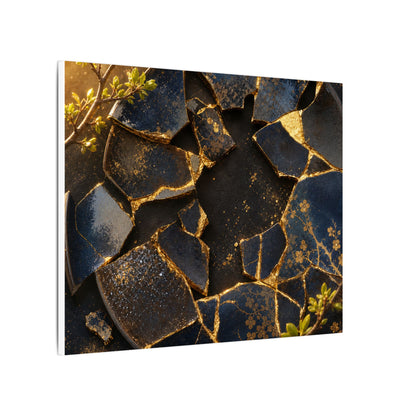Golden Hour Broken Pottery Canvas Art - Kintsugi Ma