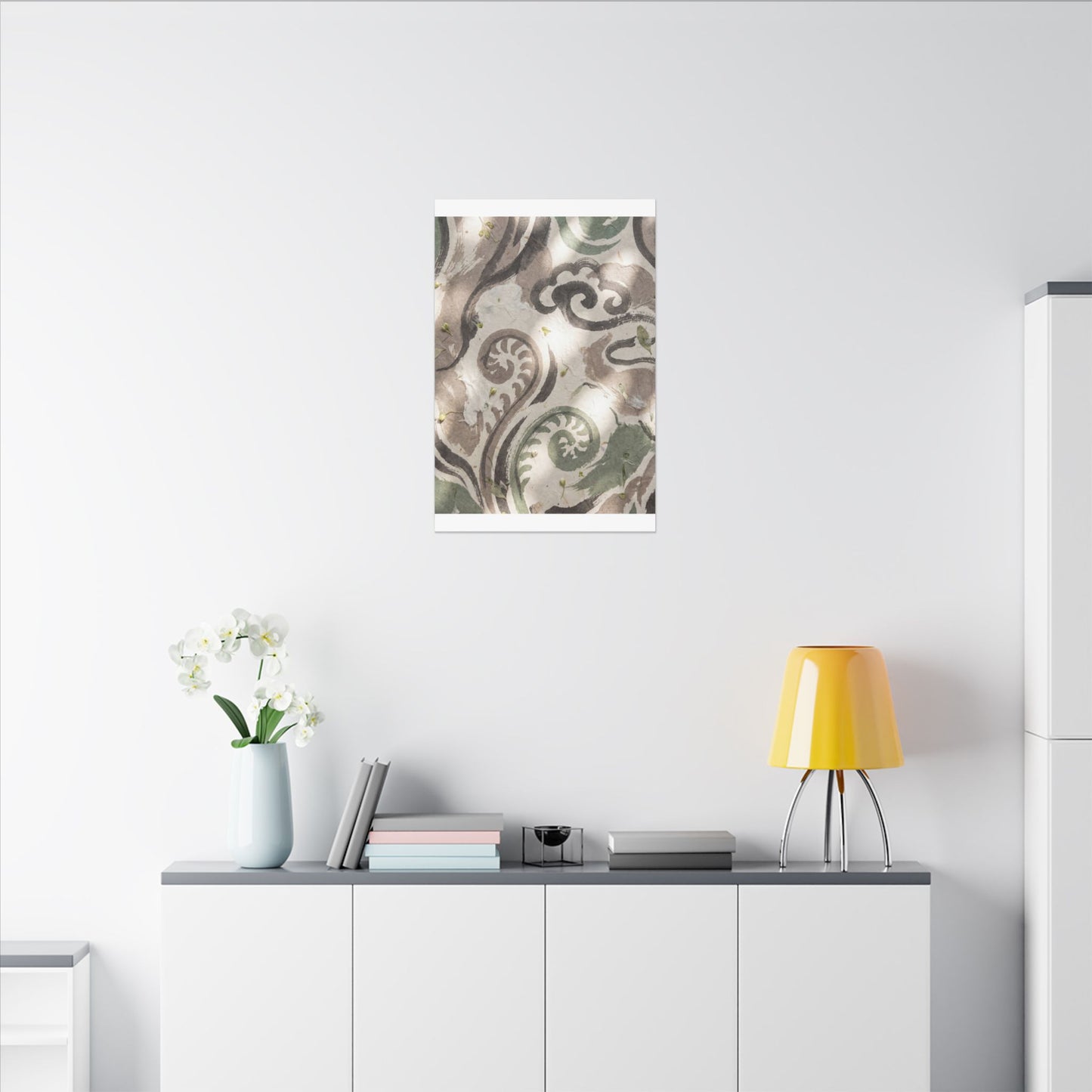Dappled Ink Brushstroke Canvas Art - Japandi Ma