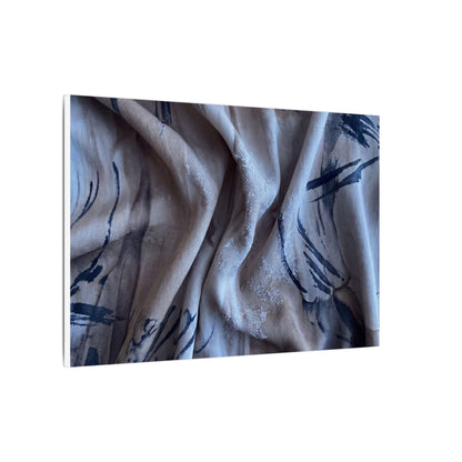 Silk Drape Winter Canvas Art | Japandi Earthy Design