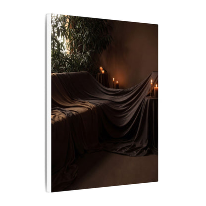 Candlelight Silk Drape Canvas Art - Dark Japandi Ma