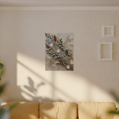 Candlelight Dried Flowers Canvas Art - Japandi Kanso