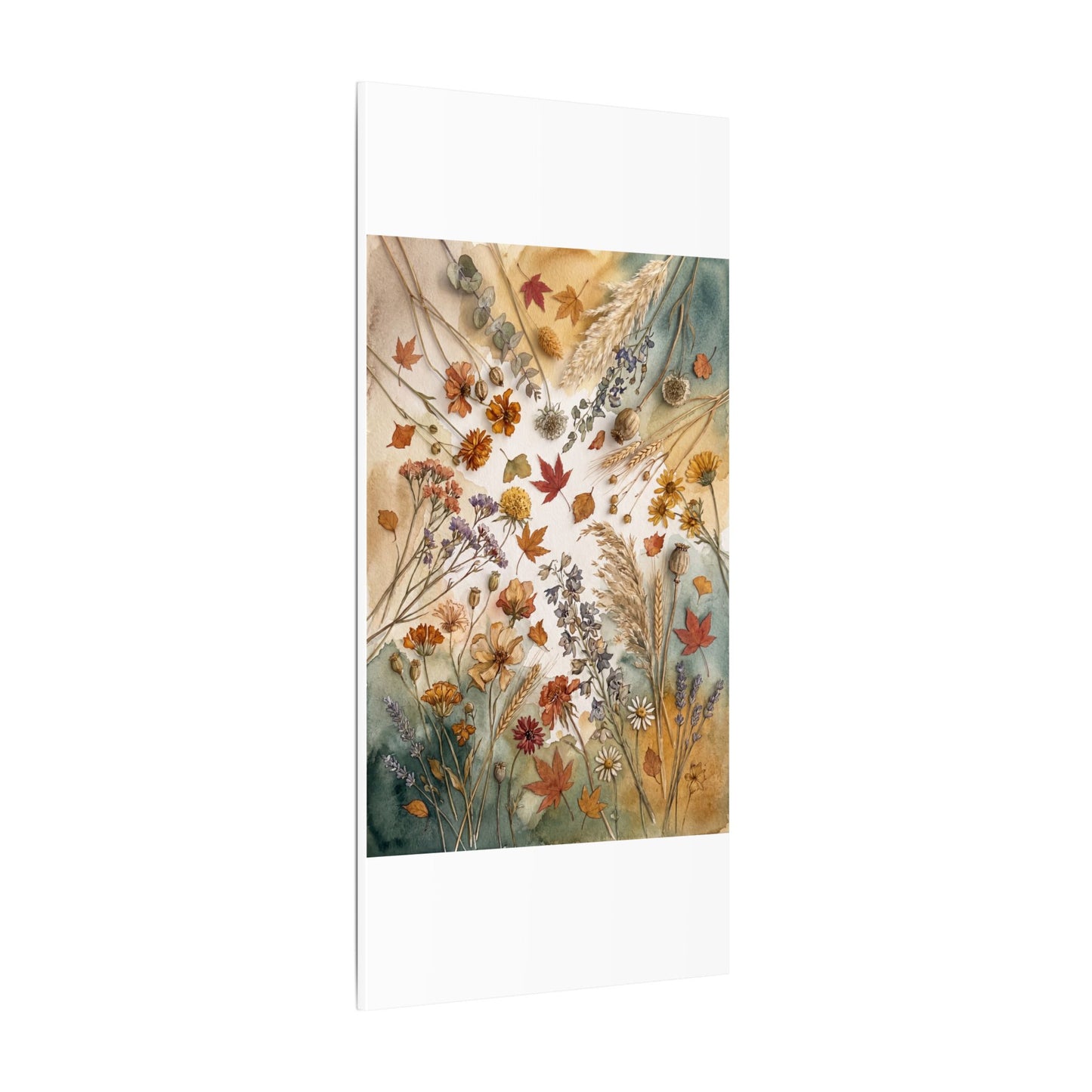 Dried Flowers Canvas Art | Autumn Japandi Watercolor Art