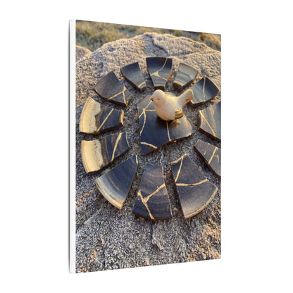 Golden Hour Broken Pottery Canvas Art - Kintsugi Datsuzoku