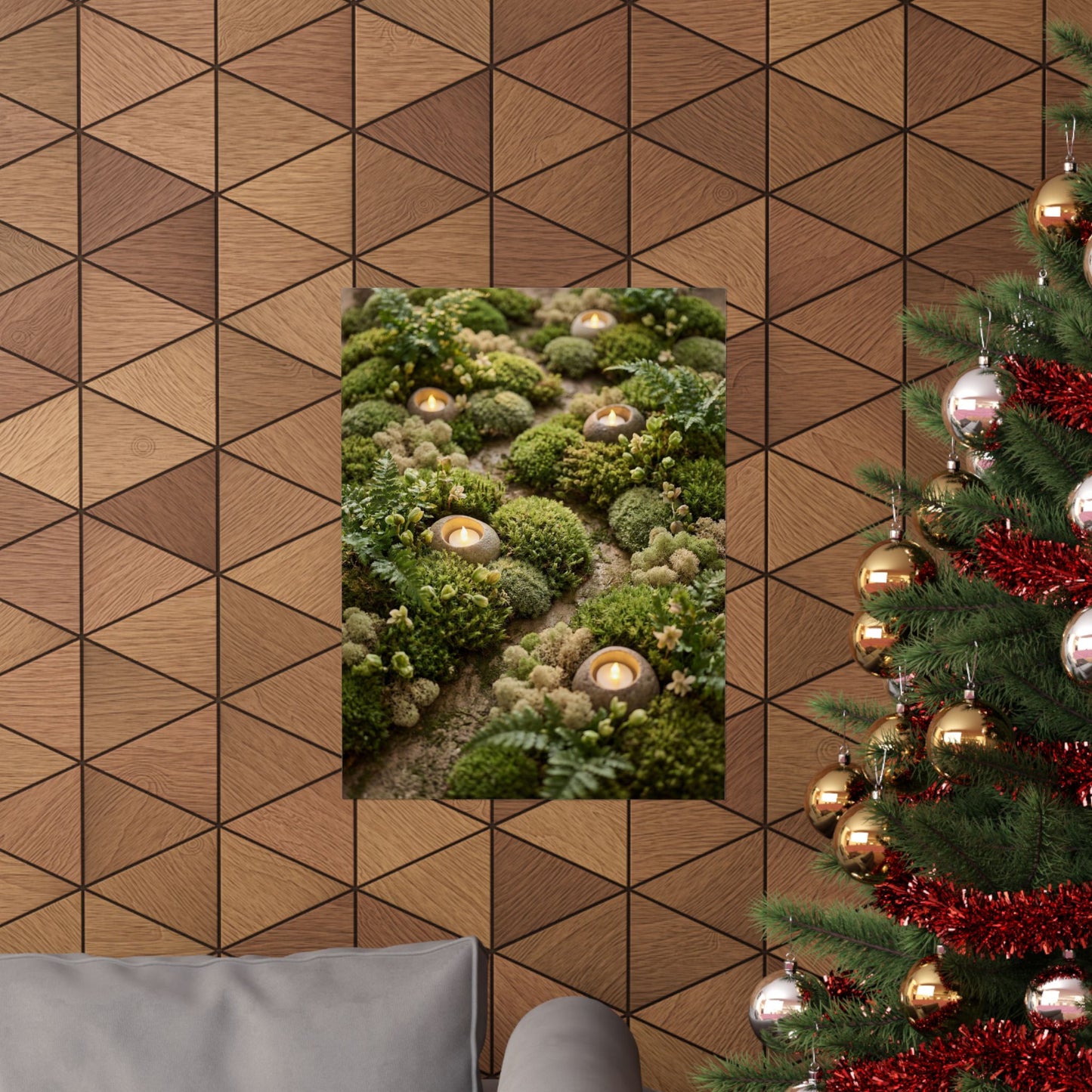 Mono No Aware Moss Close Up Wall Art Print - Japandi Japanese Pattern