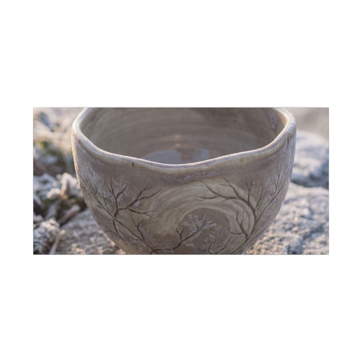 Seijaku Ceramic Bowl Canvas Art - Japandi Japanese Pattern