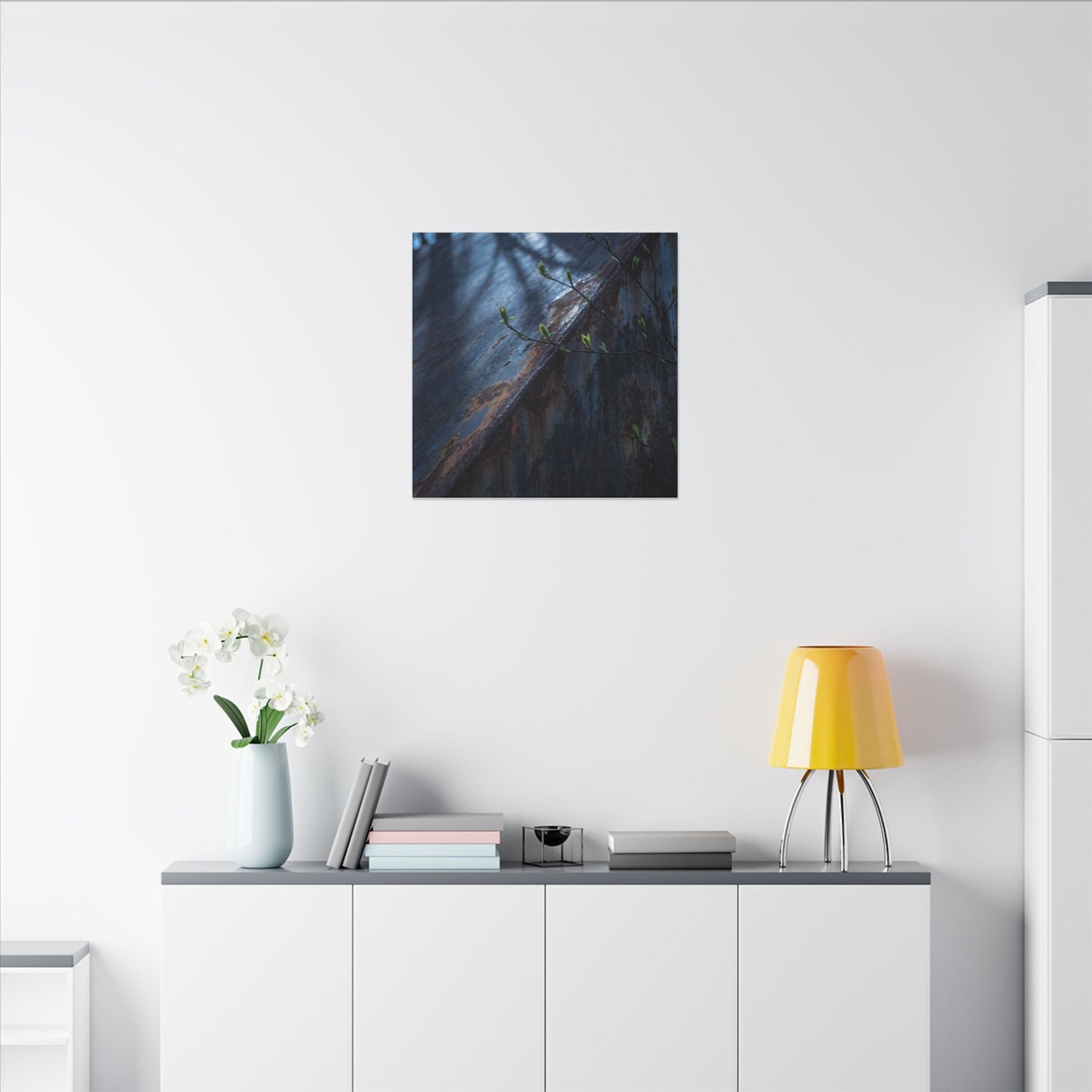 Rust Patina Canvas Art | Spring Dark Japandi Shadow Zen Art Art Print
