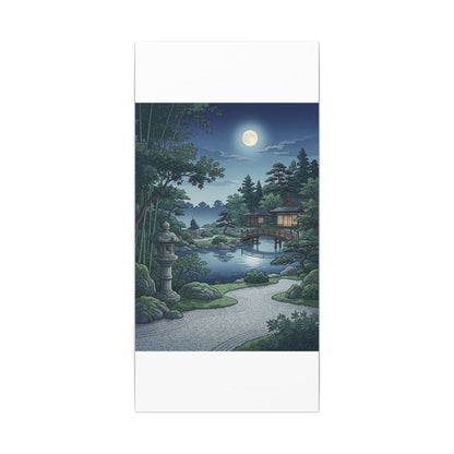 Summer Moonlit Garden Ukiyo E Inspired Canvas Art | Serene Decor