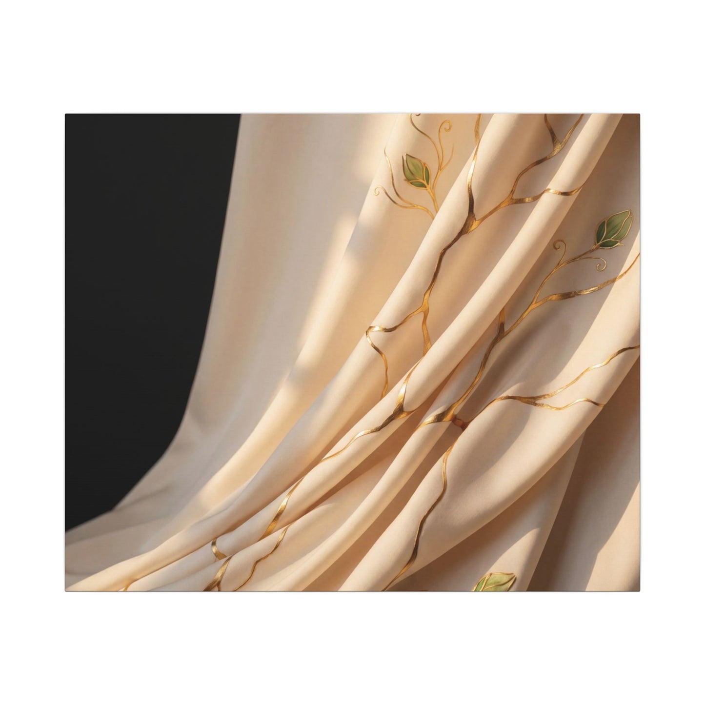 Golden Hour Silk Drape Canvas Art - Kintsugi Fukinsei