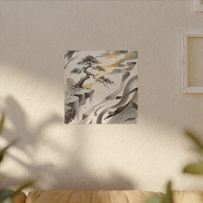 Golden Hour Pine Tree Canvas Art - Japandi Seijaku