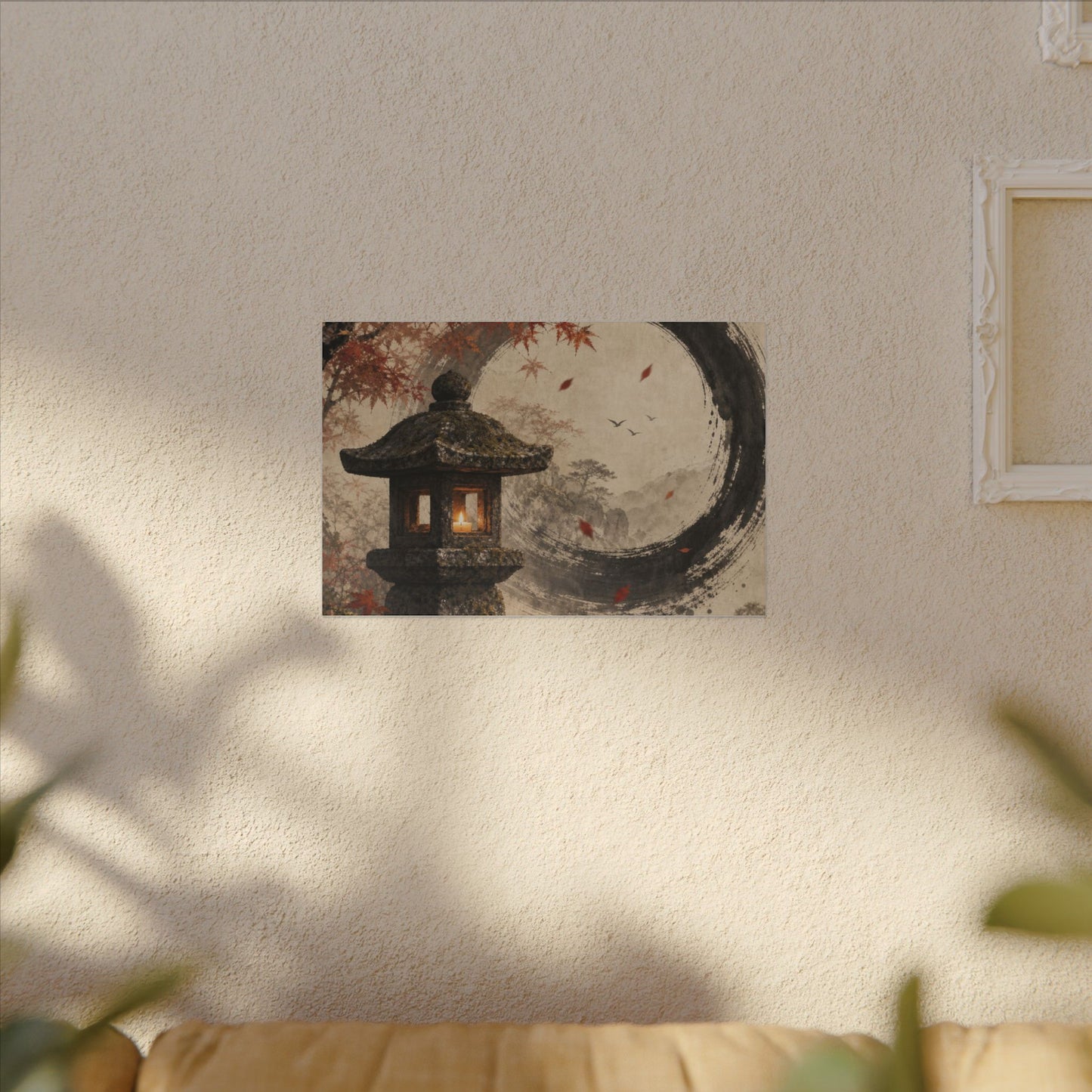 Ma Stone Lantern Canvas Art - Zen Enso