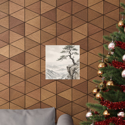 Pine Tree Wall Art Print | Winter Japandi Japanese Pattern Art
