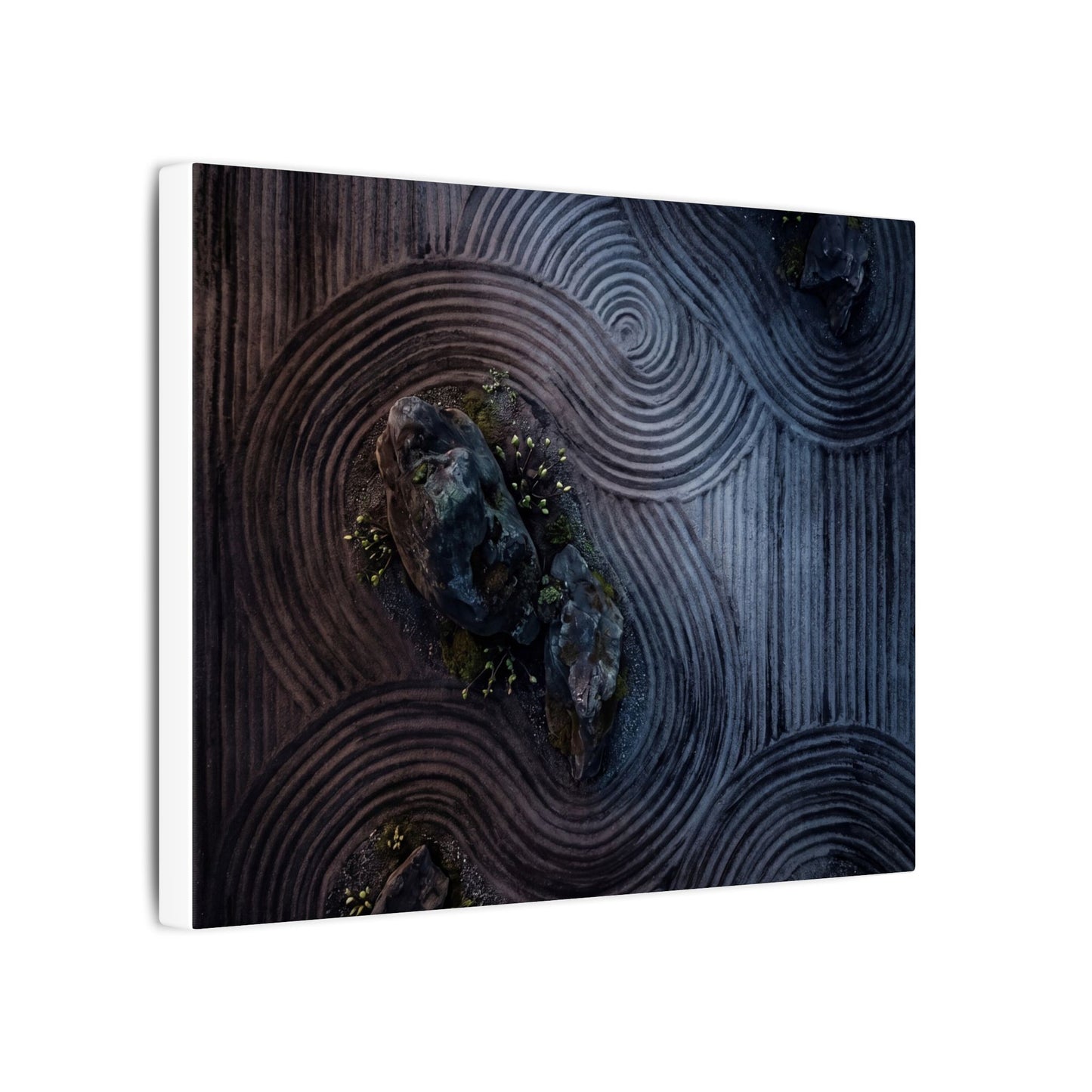 Spring Rock Garden Charcoal Ink Canvas Art | Bold Decor