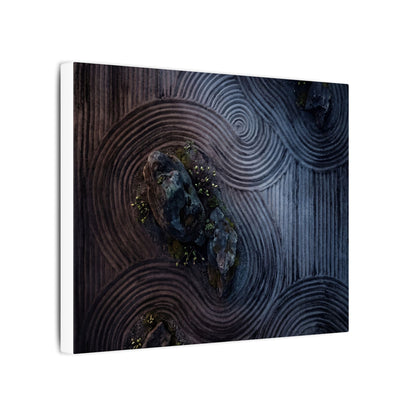 Spring Rock Garden Charcoal Ink Canvas Art | Bold Decor