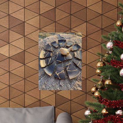 Kintsugi Broken Pottery in Golden Hour | Gold Repair Wall Art Print