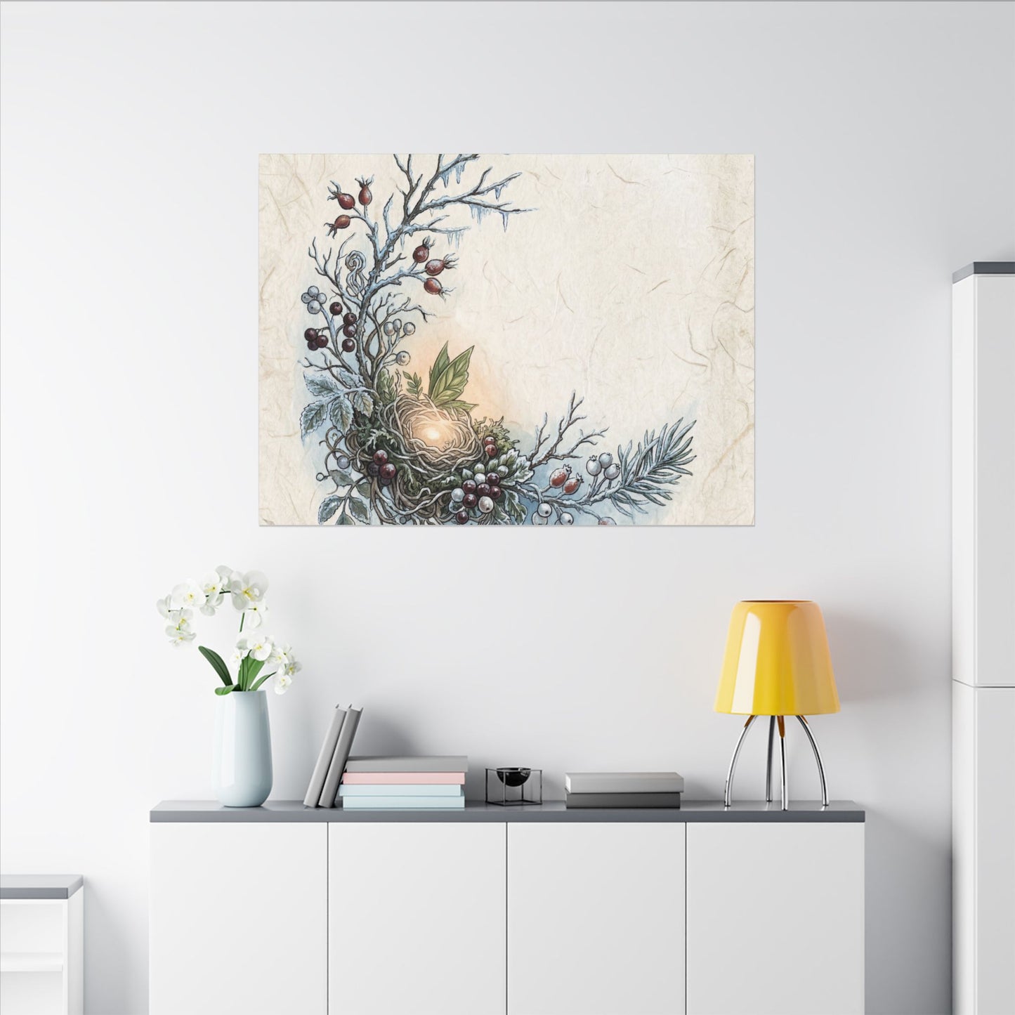 Winter Shoji Screen Forest Whimsy Canvas Art | Enchanting Decor