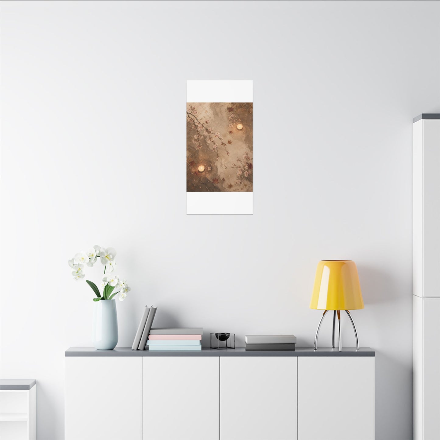 Cherry Blossom Canvas Art | Autumn Japandi Japanese Pattern Art