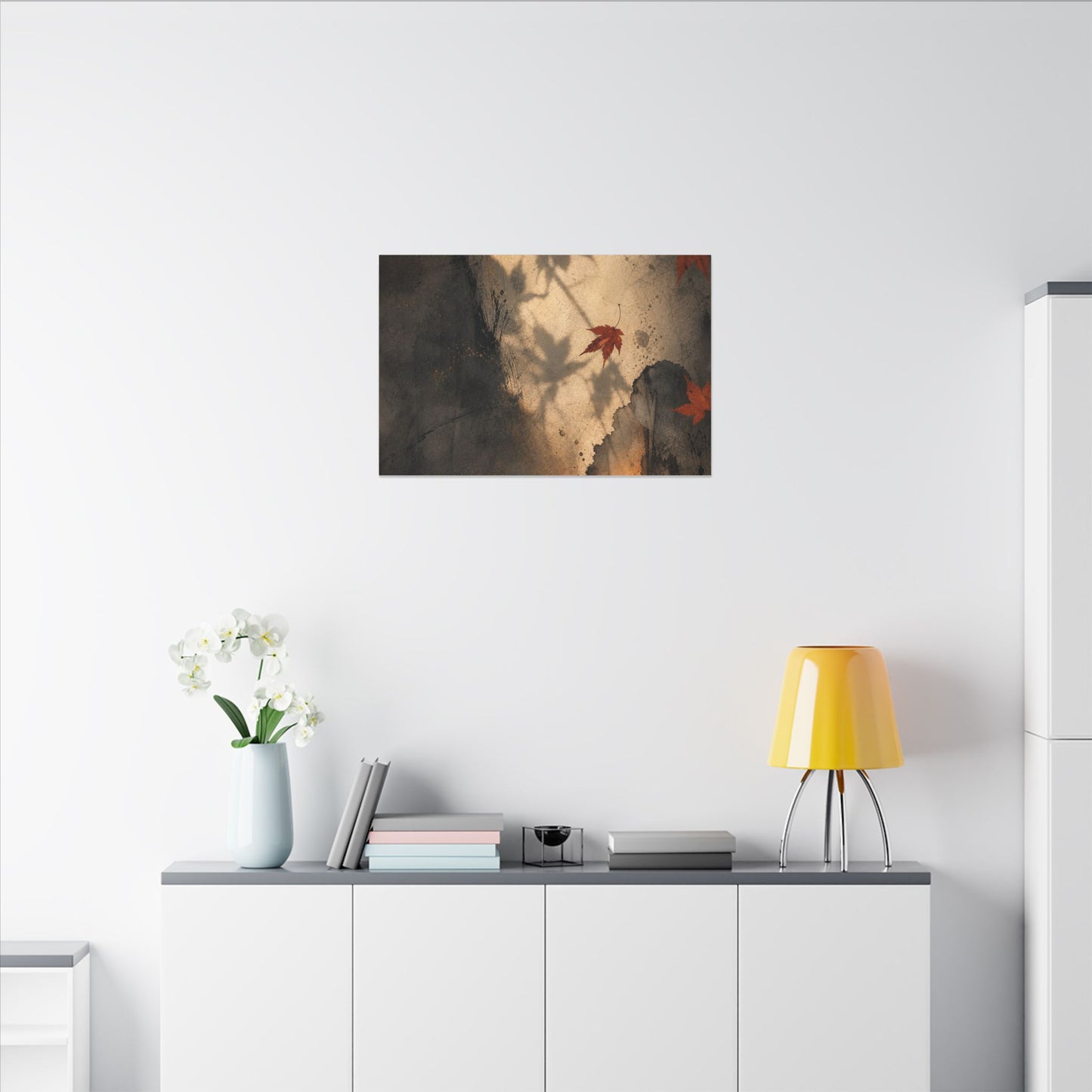 Shadow Play Texture Canvas Art | Neutral Japandi Art