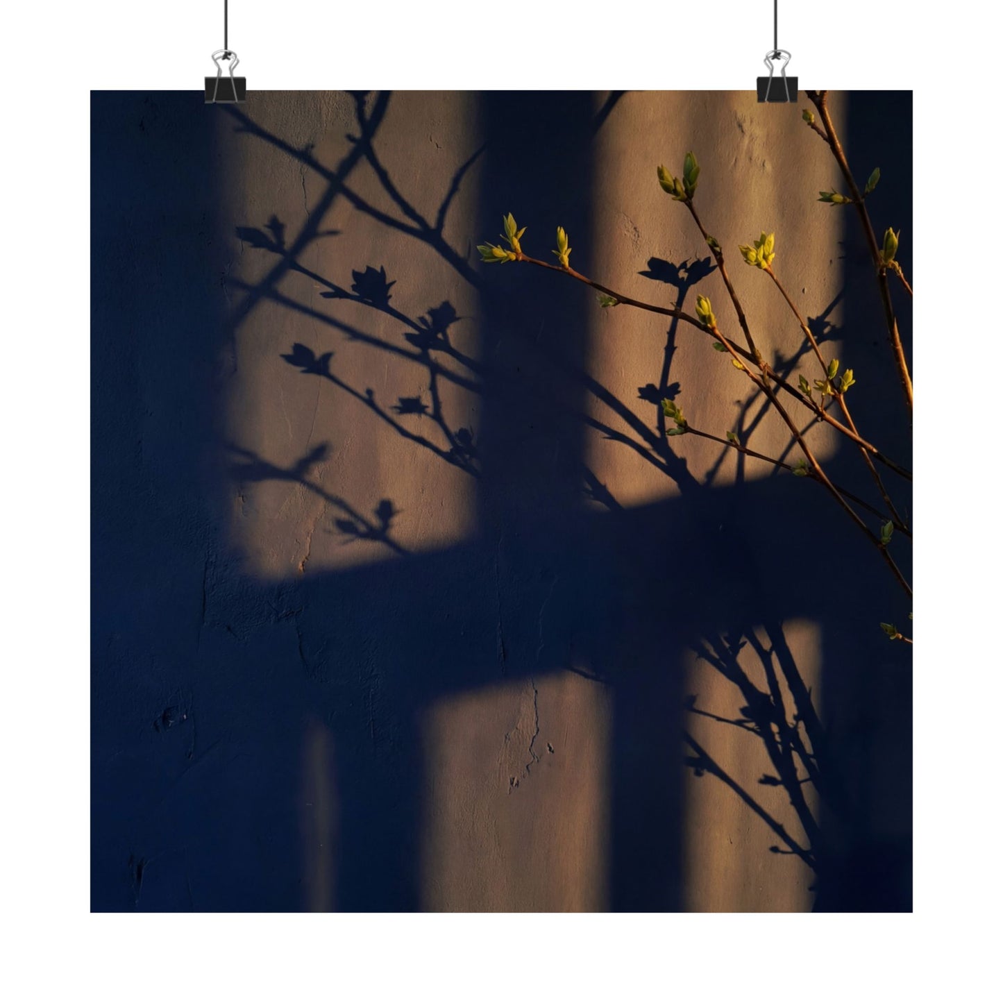 Shibui Shadow Play Wall Art Print - Dark Japandi Shadow Zen