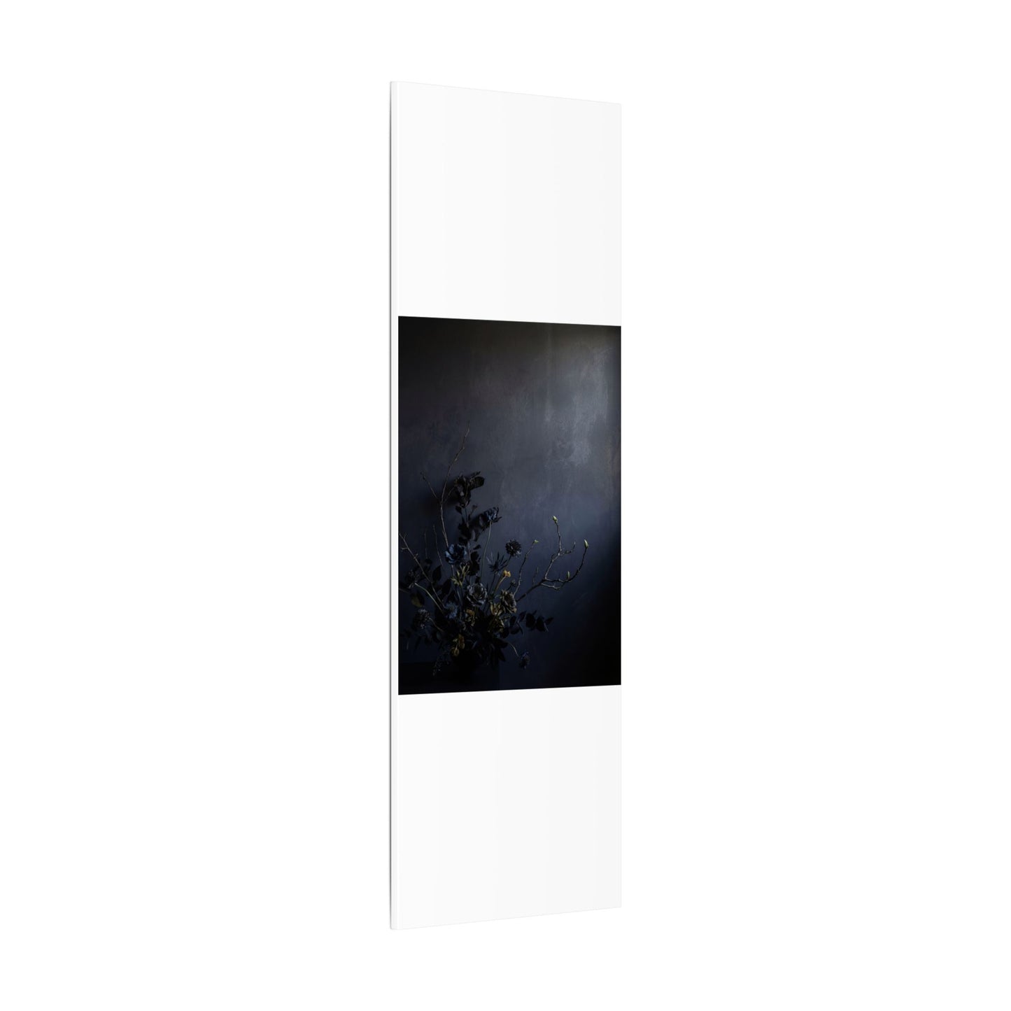 Dried Flowers Spring Canvas Art | Dark Japandi Moody Design