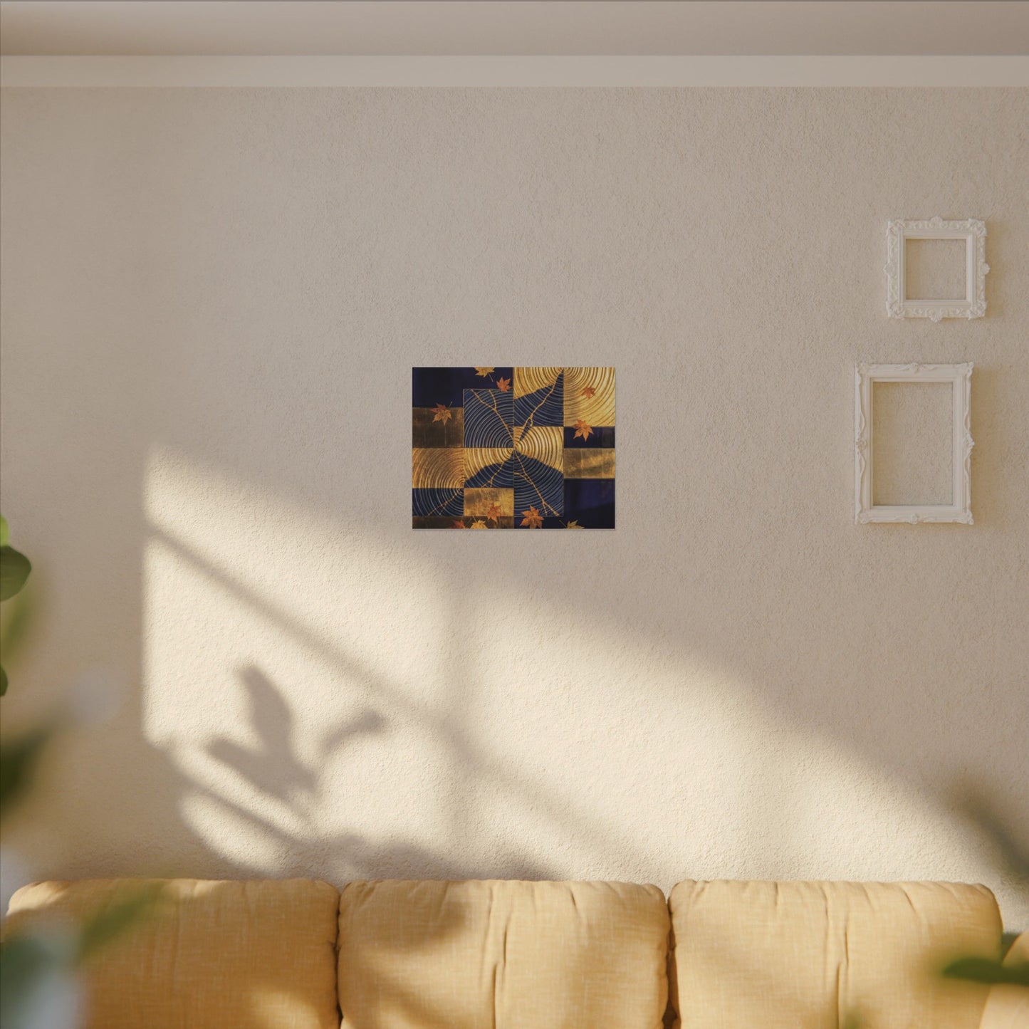 Autumn Water Ripple Crackle Gold Canvas Art | Artful Decor