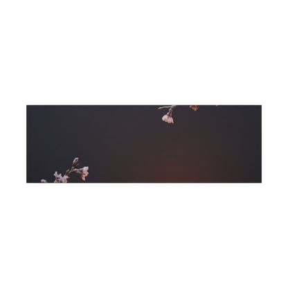 Dark Japandi Cherry Blossom in Candlelight | Moody Minimal Canvas Art