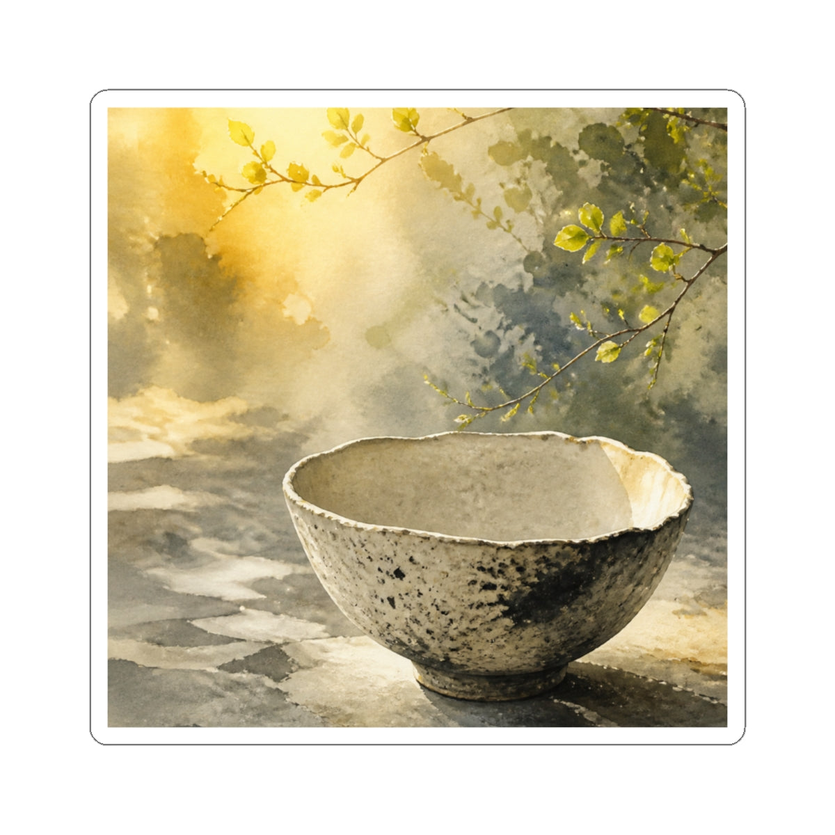 Golden Hour Ceramic Bowl Sticker - Japandi Ma