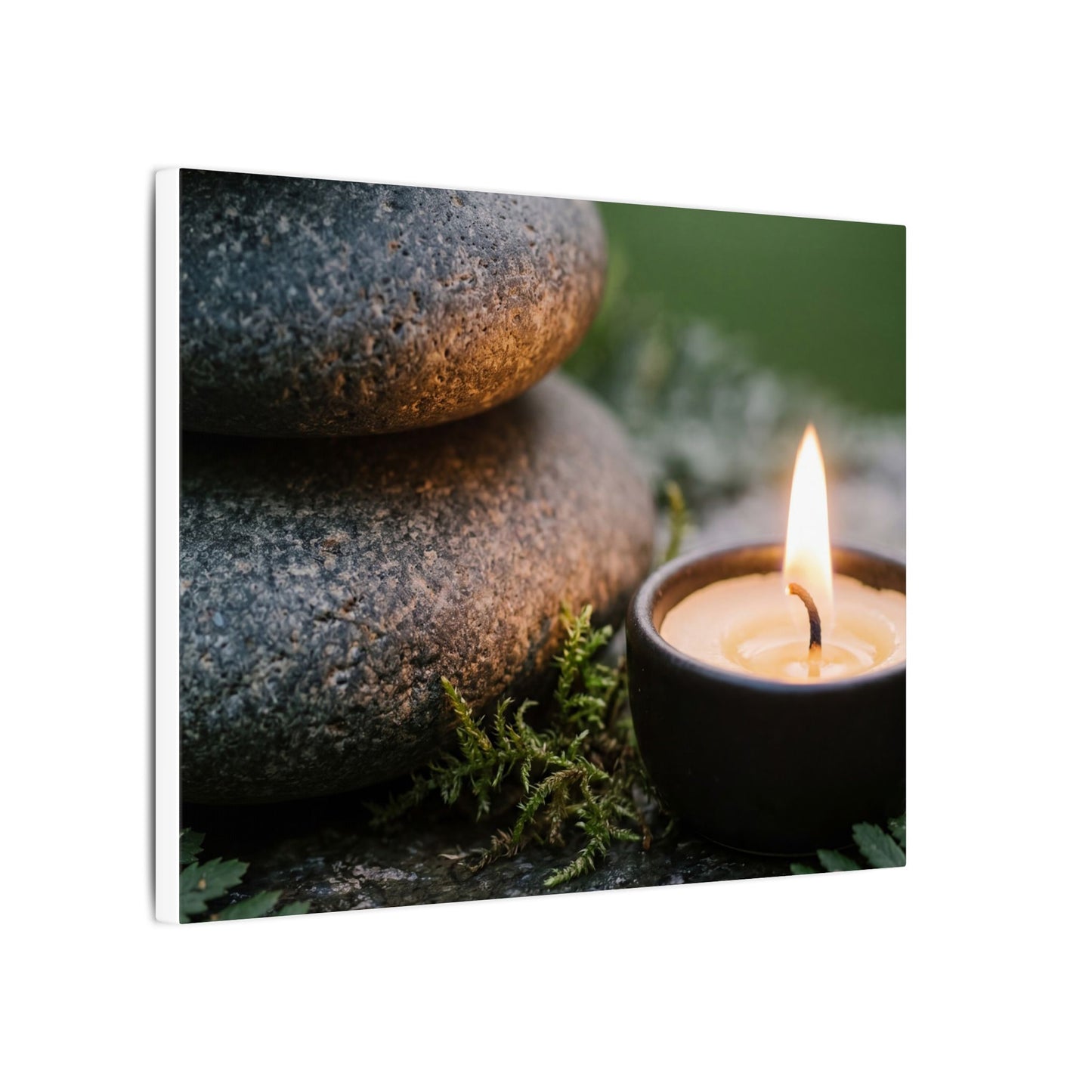 Warm River Stones Canvas Art - Japanese Pattern Japandi