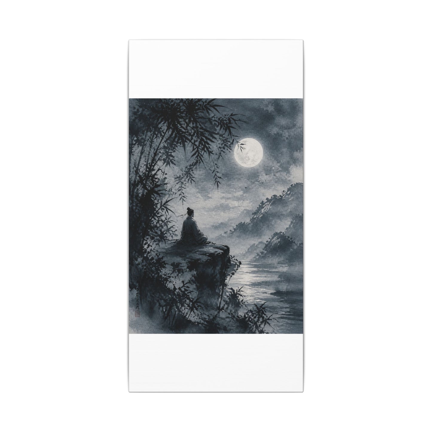 Ink Brushstroke Sumi E Canvas Art | Serene Zen Art