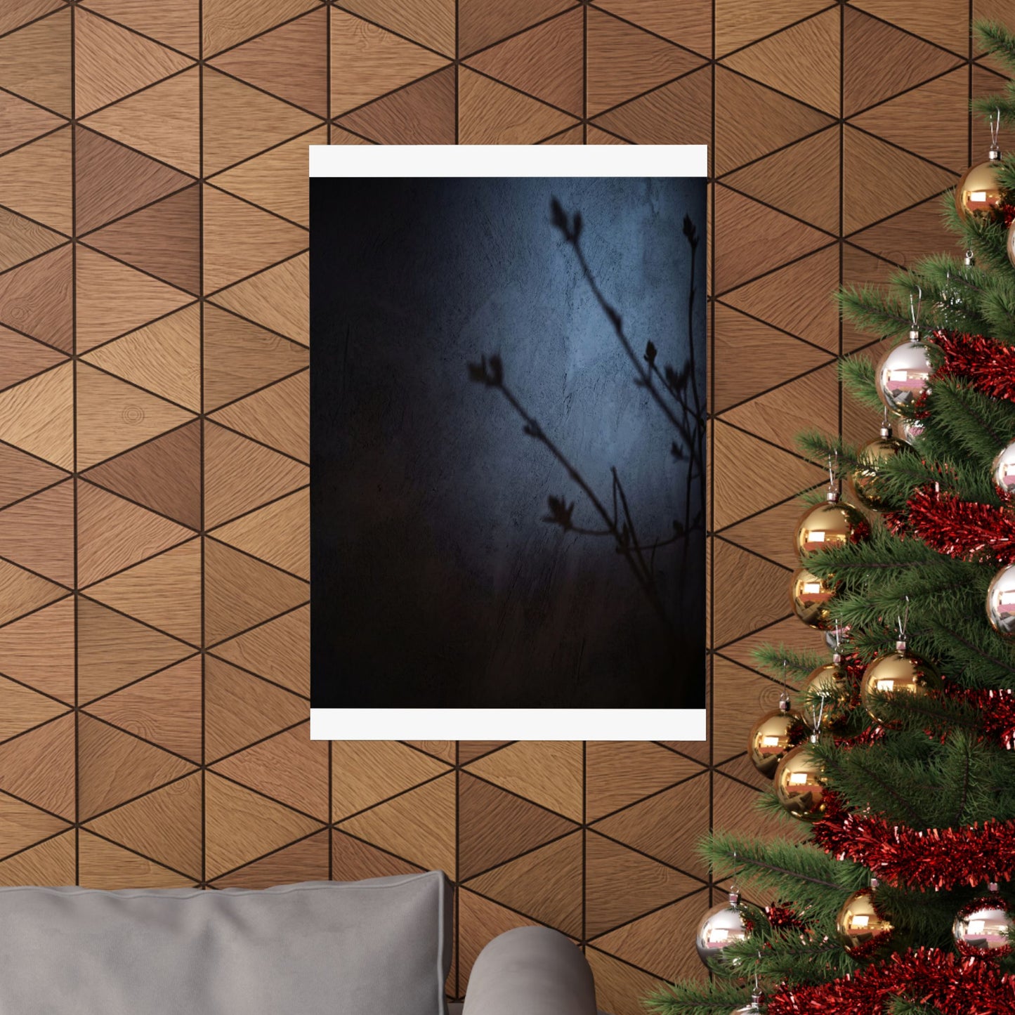 Shadow Play Wall Art Print | Spring Dark Japandi Moody Minimal Art