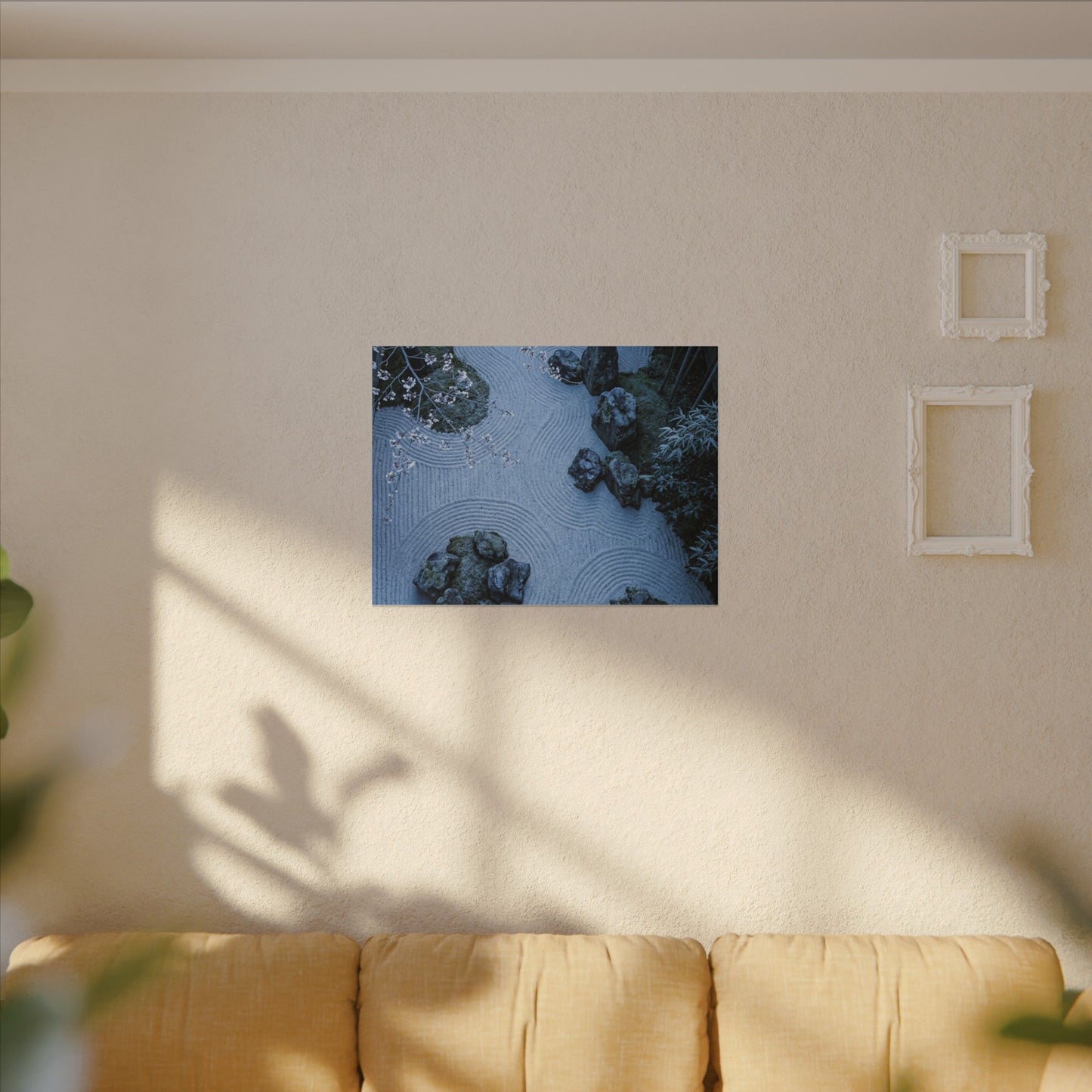 Contemplative Cherry Blossom Canvas Art - Karesansui Zen