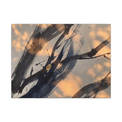 Datsuzoku Ink Brushstroke Canvas Art - Dark Japandi Shadow Zen Art Print