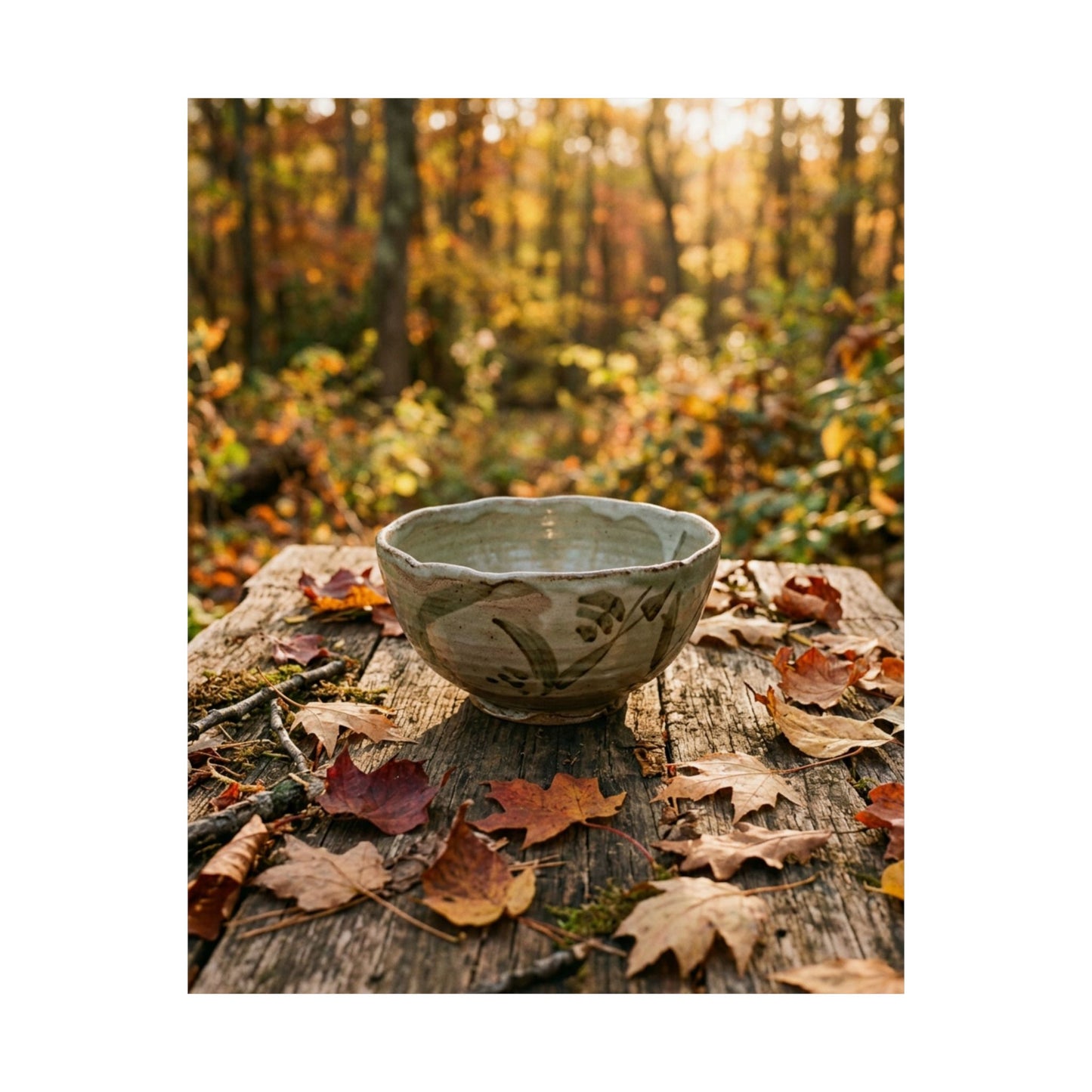 Golden Hour Ceramic Bowl Wall Art Print - Japandi Fukinsei