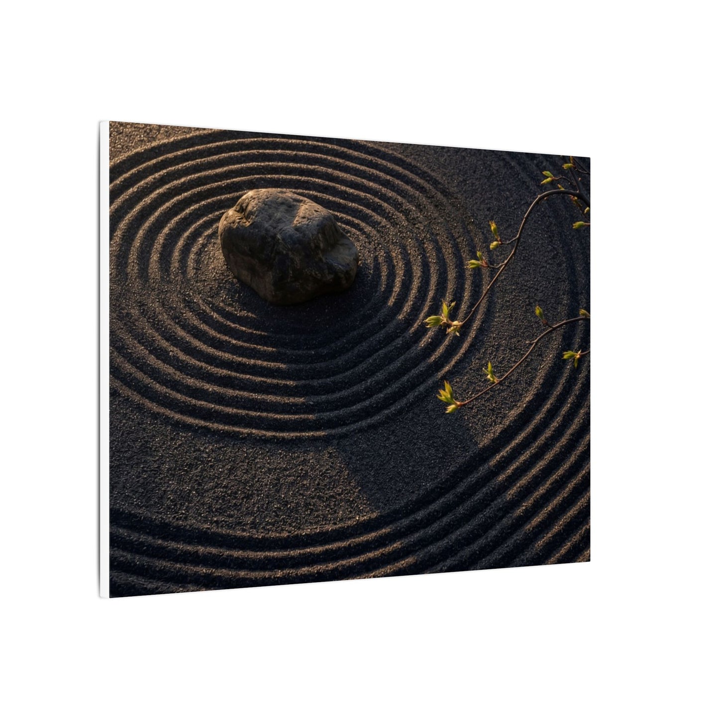 Rock Garden Shadow Zen Canvas Art | Bold Dark Japandi Art