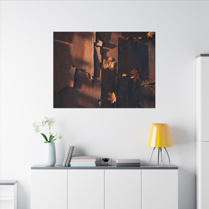 Seijaku Rust Patina Canvas Art - Dark Japandi Shadow Zen