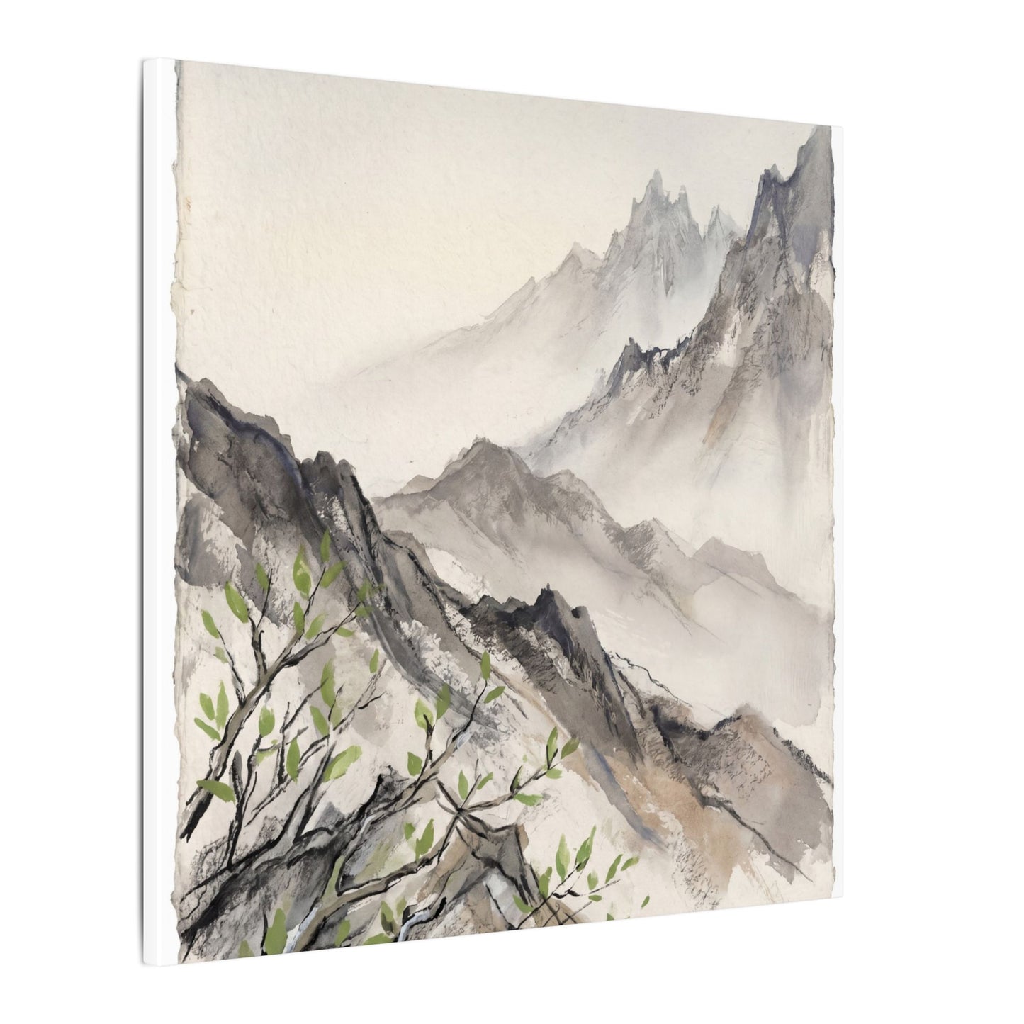 Spring Mountain Mist Texture Canvas Art | Warm Decor