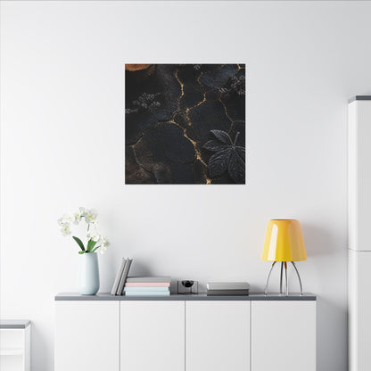 Candlelight Cracked Earth Canvas Art - Dark Japandi Ma