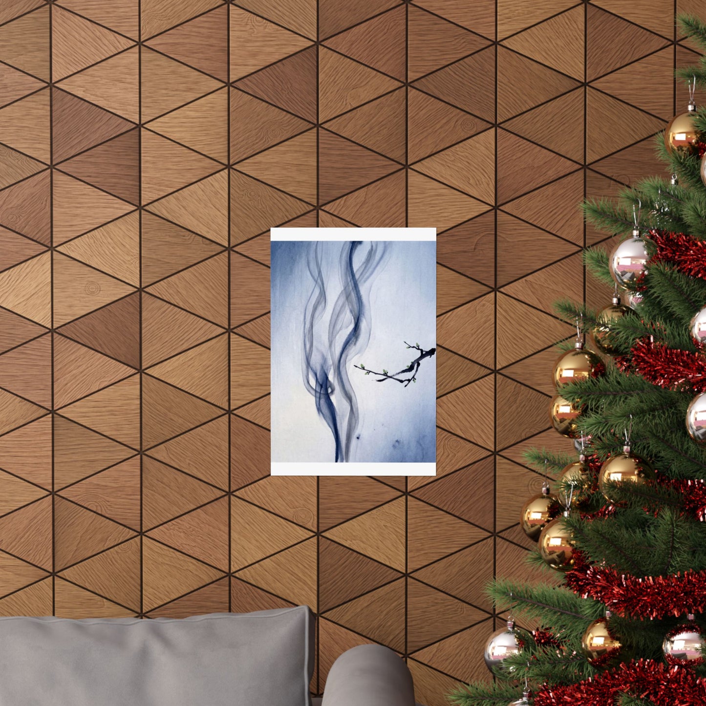 Datsuzoku Incense Smoke Wall Art Print - Zen Sumi E