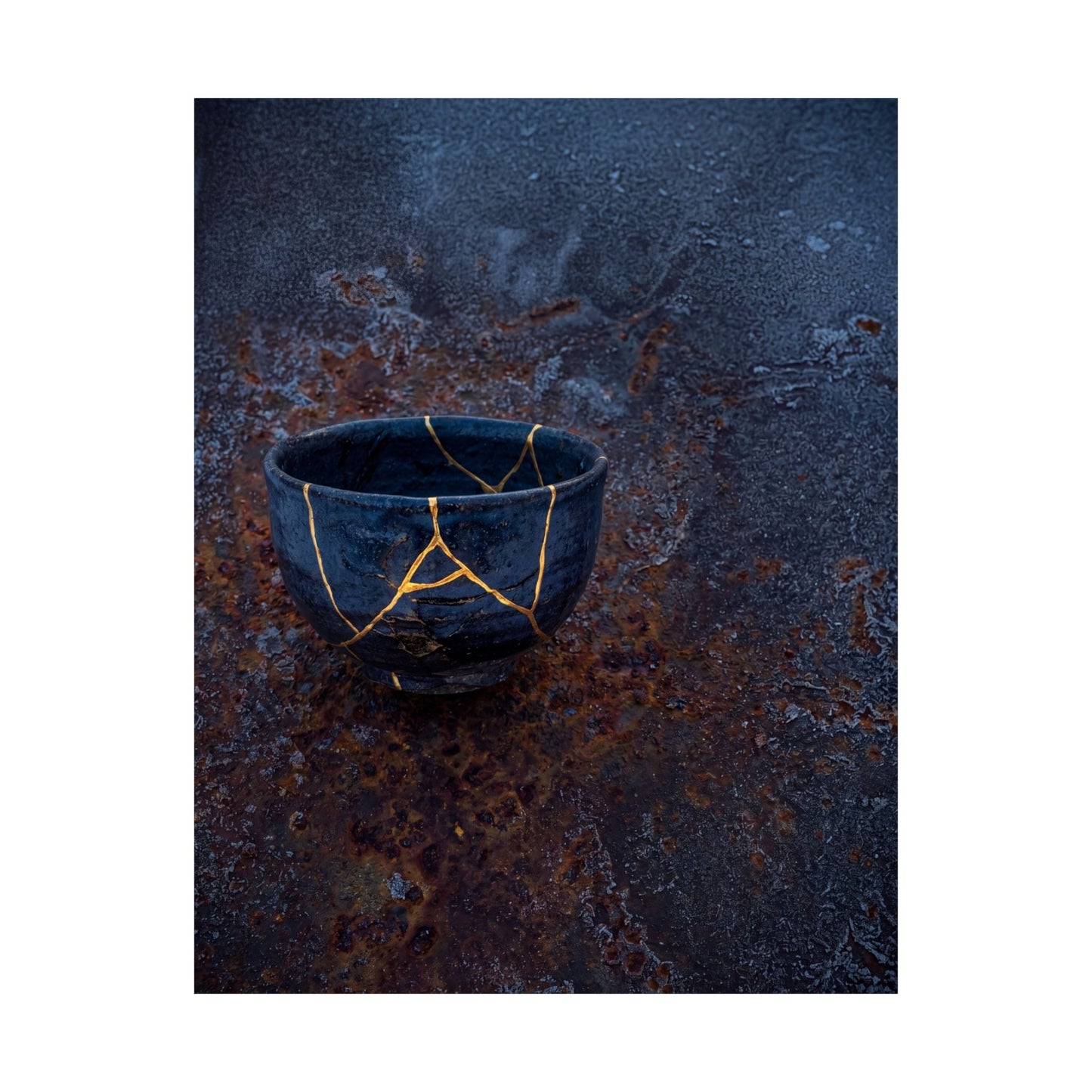 Philosophical Rust Patina Wall Art Print - Gold Repair Kintsugi