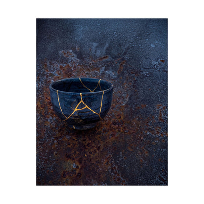 Philosophical Rust Patina Wall Art Print - Gold Repair Kintsugi