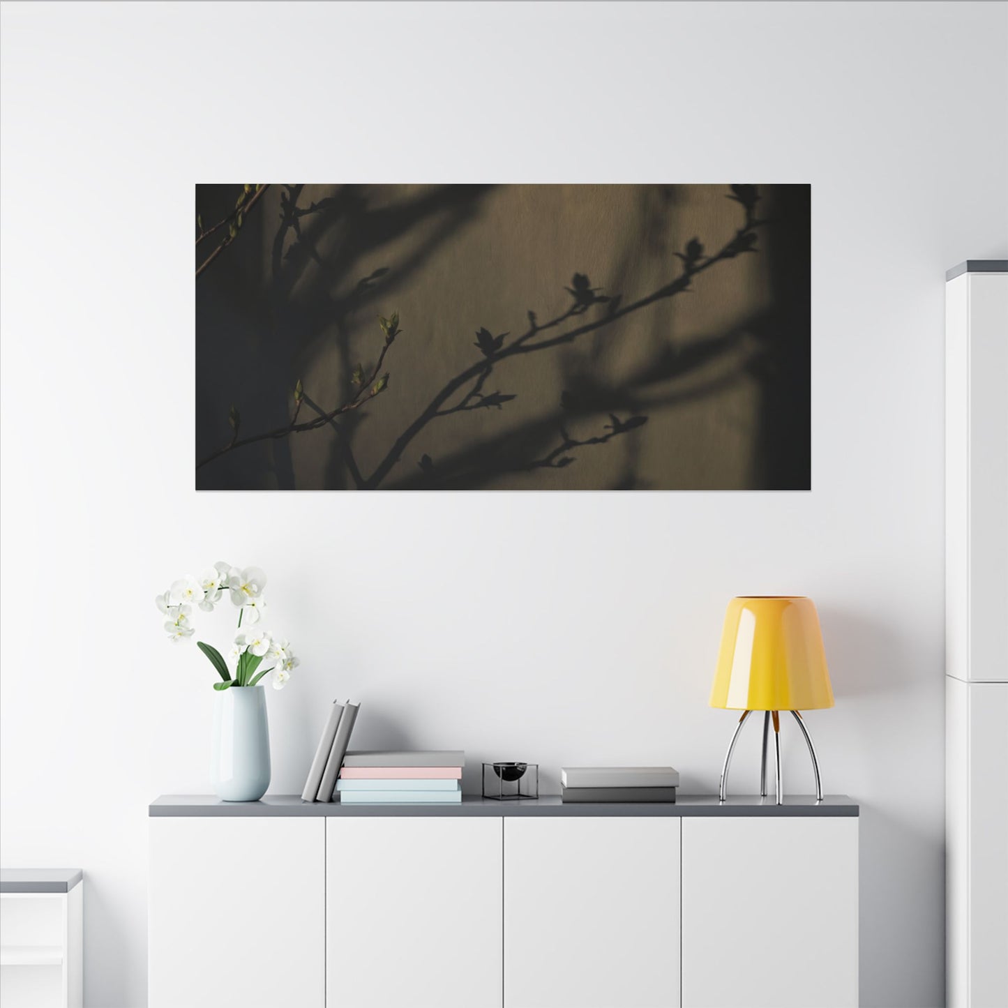 Seijaku Shadow Play Canvas Art - Dark Japandi Charcoal Ink