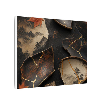 Broken Pottery Gold Vein Canvas Art | Philosophical Kintsugi Art