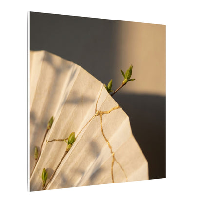 Paper Fold Gold Vein Canvas Art | Healing Kintsugi Art